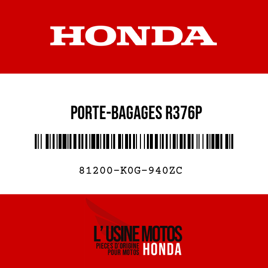 image de 81200-K0G-940ZC PORTE-BAGAGES R376P