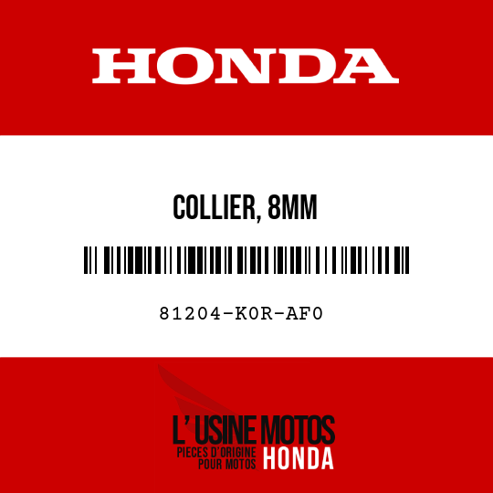 image de 81204-K0R-AF0 COLLIER, 8MM