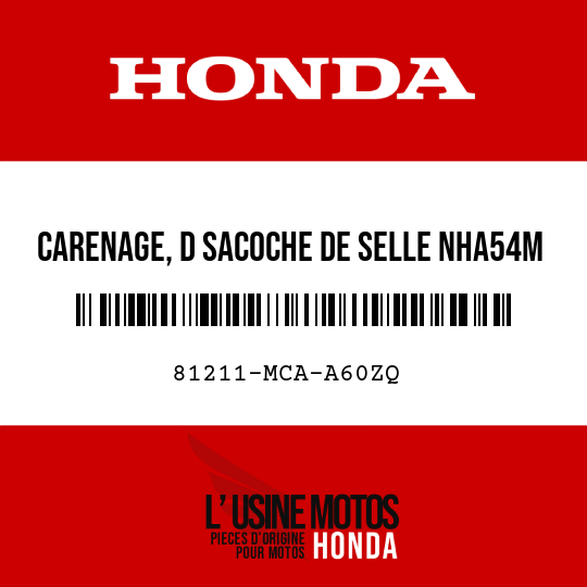 image de 81211-MCA-A60ZQ CARENAGE, D SACOCHE DE SELLE NHA54M