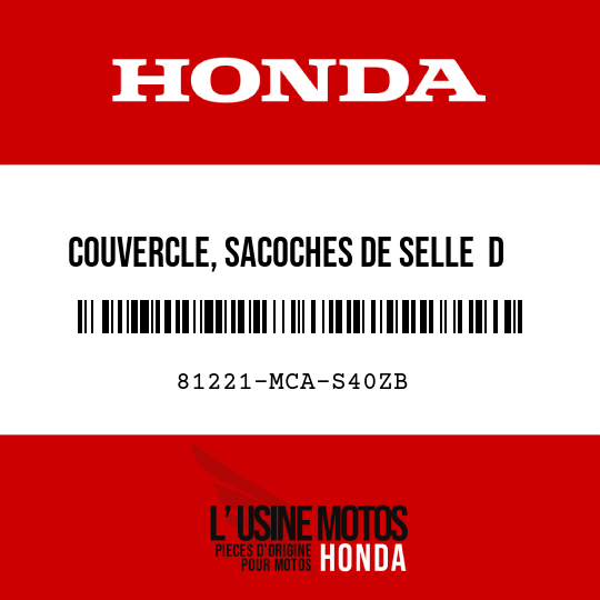 image de 81221-MCA-S40ZB COUVERCLE, SACOCHES DE SELLE  D NHB01