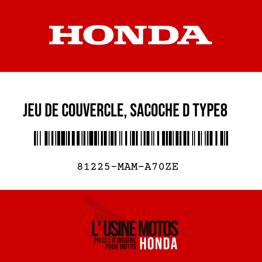 image de 81225-MAM-A70ZE JEU DE COUVERCLE, SACOCHE D TYPE8 
