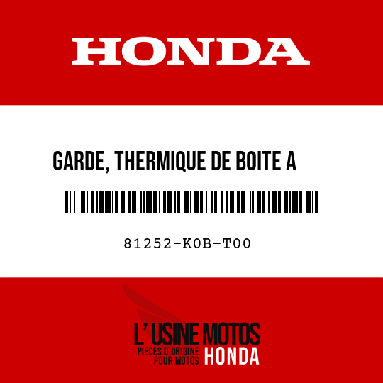 image de 81252-K0B-T00 GARDE, THERMIQUE DE BOITE A   BAGAGES (G)