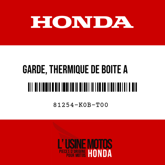 image de 81254-K0B-T00 GARDE, THERMIQUE DE BOITE A   BAGAGES (BOTTOM)
