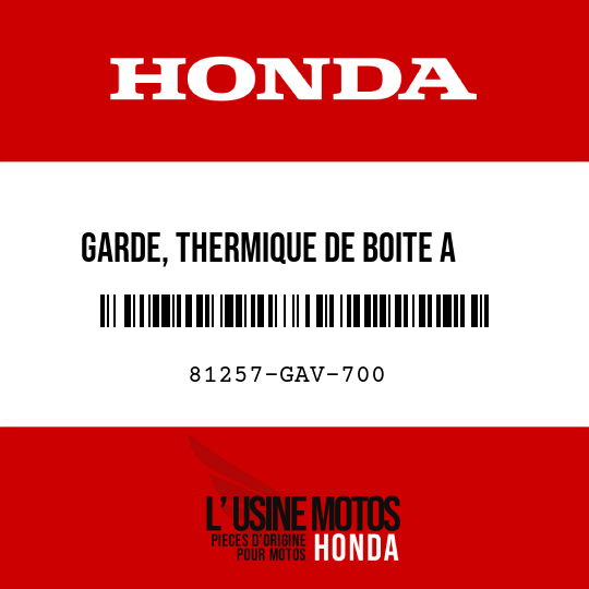 image de 81257-GAV-700 GARDE, THERMIQUE DE BOITE A   BAGAGES