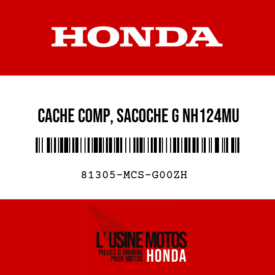 image de 81305-MCS-G00ZH CACHE COMP, SACOCHE G NH124MU 