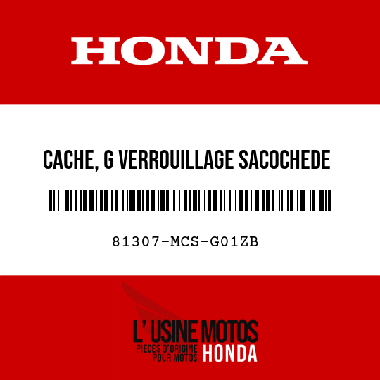 image de 81307-MCS-G01ZB CACHE, G VERROUILLAGE SACOCHEDE SELLE 2TN266 