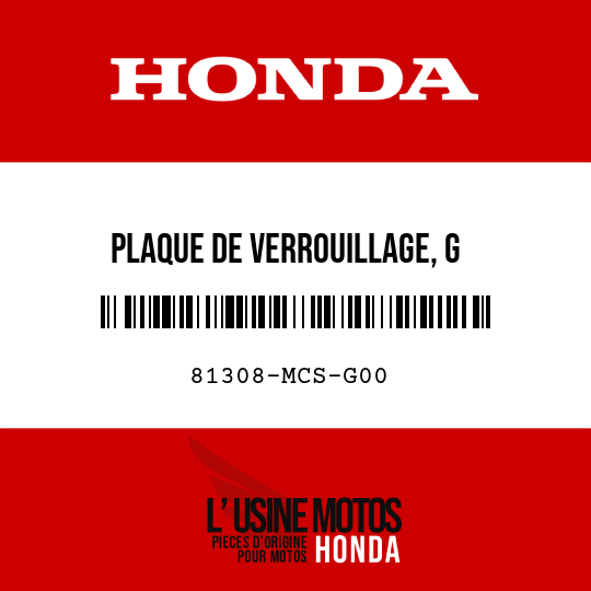 image de 81308-MCS-G00 PLAQUE DE VERROUILLAGE, G CLESACOCHE DE SELLE