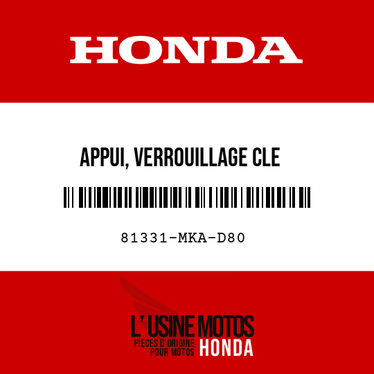 image de 81331-MKA-D80 APPUI, VERROUILLAGE CLE