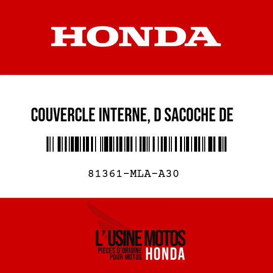 image de 81361-MLA-A30 COUVERCLE INTERNE, D SACOCHE DE SELLE