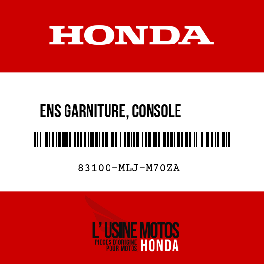 image de 83100-MLJ-M70ZA ENS GARNITURE, CONSOLE       CENTRALE (WL) NHB01
