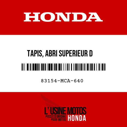 image de 83154-MCA-640 TAPIS, ABRI SUPERIEUR D