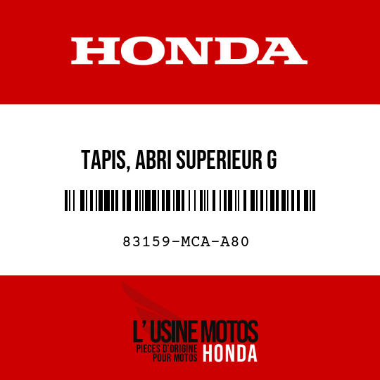 image de 83159-MCA-A80 TAPIS, ABRI SUPERIEUR G