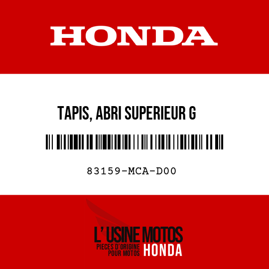 image de 83159-MCA-D00 TAPIS, ABRI SUPERIEUR G