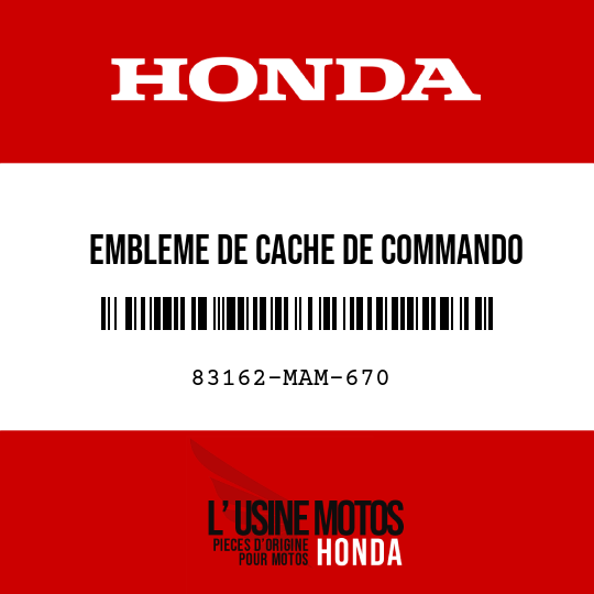 image de 83162-MAM-670 EMBLEME DE CACHE DE COMMANDO