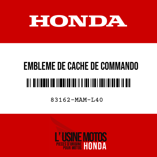 image de 83162-MAM-L40 EMBLEME DE CACHE DE COMMANDO