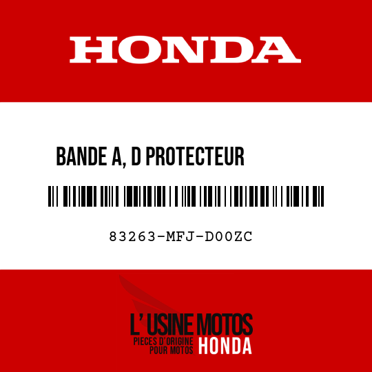 image de 83263-MFJ-D00ZC BANDE A, D PROTECTEUR        SUPERIEUR () TYPE3