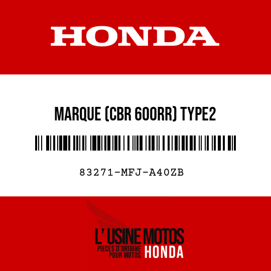 image de 83271-MFJ-A40ZB MARQUE (CBR 600RR) TYPE2
