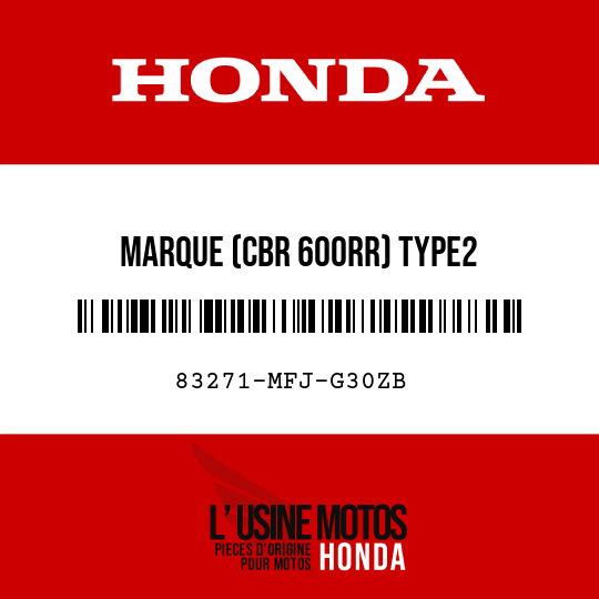 image de 83271-MFJ-G30ZB MARQUE (CBR 600RR) TYPE2
