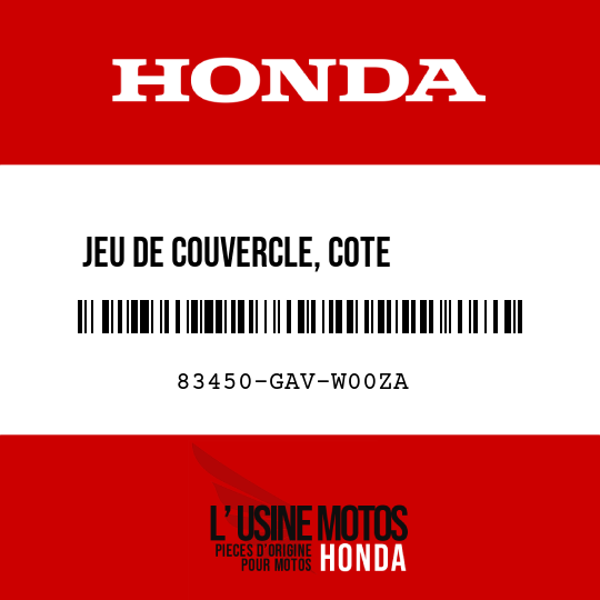 image de 83450-GAV-W00ZA JEU DE COUVERCLE, COTE        CARROSSERIE D G161P 