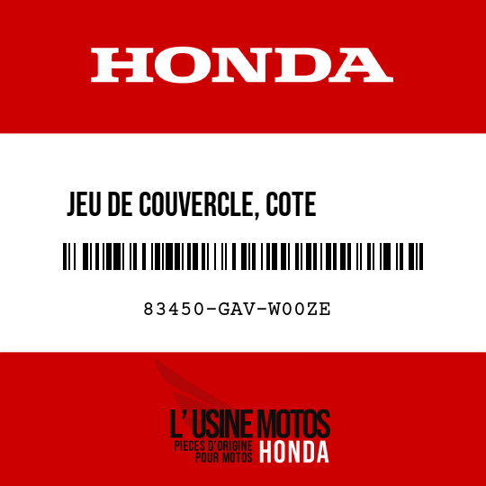 image de 83450-GAV-W00ZE JEU DE COUVERCLE, COTE        CARROSSERIE D R218M 