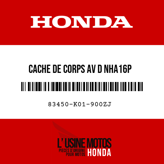 image de 83450-K01-900ZJ CACHE DE CORPS AV D NHA16P
