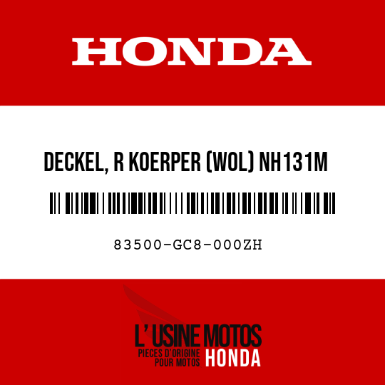 image de 83500-GC8-000ZH DECKEL, R KOERPER (WOL) NH131M  (NH131M STERNENLICHTSILBERMETALLIC)