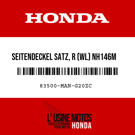 image de 83500-MAN-G20ZC SEITENDECKEL SATZ, R (WL) NH146M  (NH146M AKKURATSILBERMETALLIC)