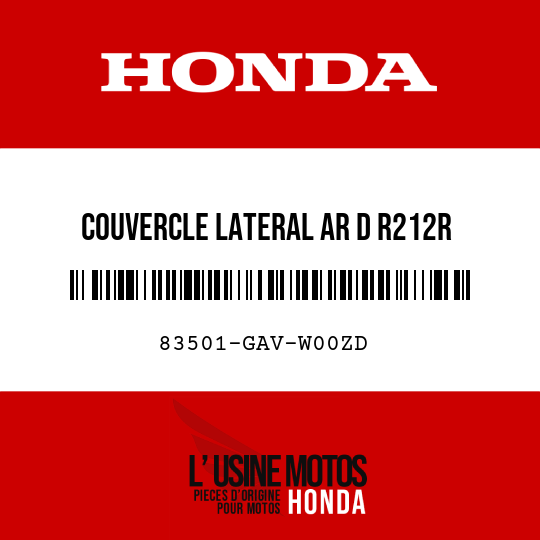 image de 83501-GAV-W00ZD COUVERCLE LATERAL AR D R212R 