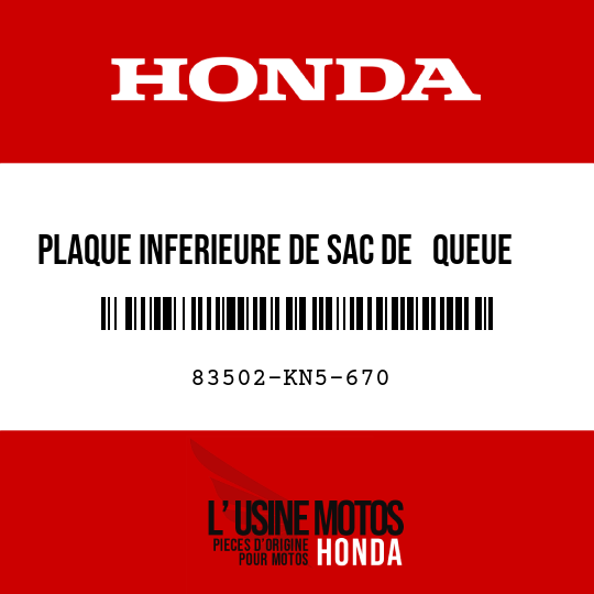 image de 83502-KN5-670 PLAQUE INFERIEURE DE SAC DE   QUEUE