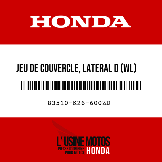 image de 83510-K26-600ZD JEU DE COUVERCLE, LATERAL D (WL) TYPE1
