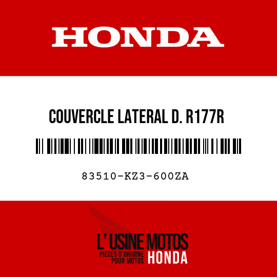 image de 83510-KZ3-600ZA COUVERCLE LATERAL D. R177R 