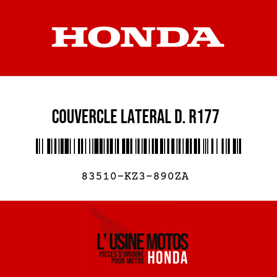 image de 83510-KZ3-890ZA COUVERCLE LATERAL D. R177 