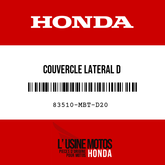 image de 83510-MBT-D20 COUVERCLE LATERAL D