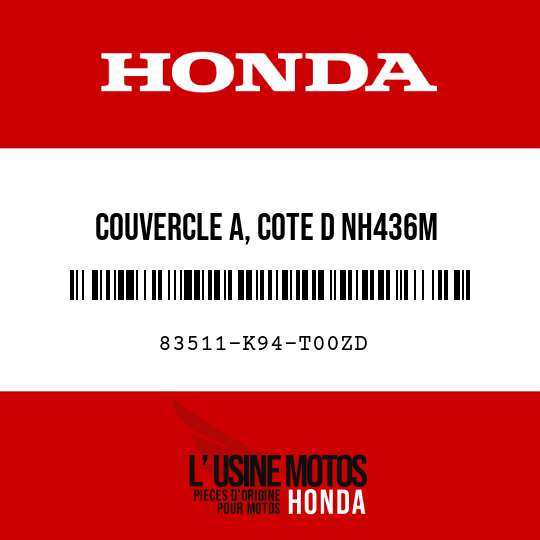 image de 83511-K94-T00ZD COUVERCLE A, COTE D NH436M