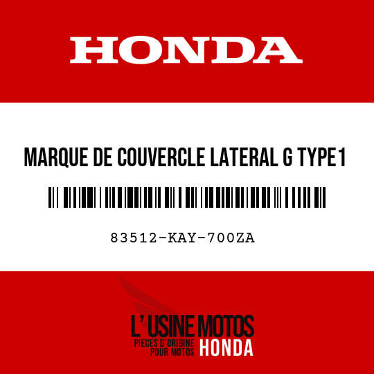 image de 83512-KAY-700ZA MARQUE DE COUVERCLE LATERAL G TYPE1 
