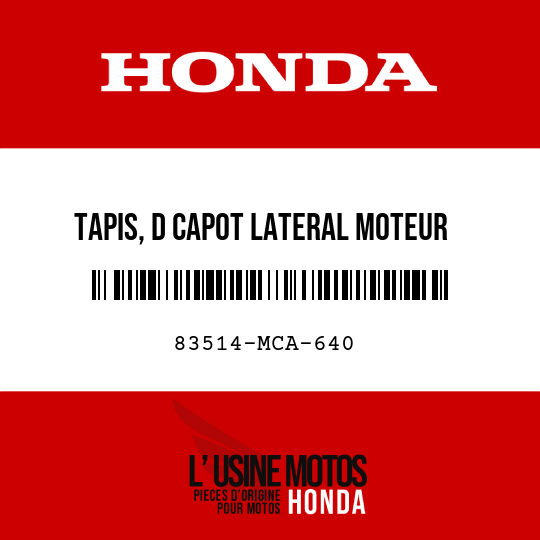 image de 83514-MCA-640 TAPIS, D CAPOT LATERAL MOTEUR