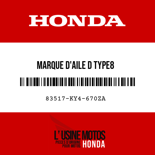image de 83517-KY4-670ZA MARQUE D'AILE D TYPE8 