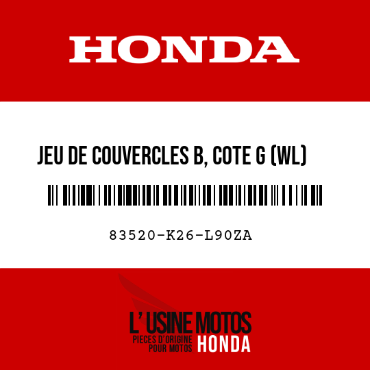 image de 83520-K26-L90ZA JEU DE COUVERCLES B, COTE G (WL) TYPE1