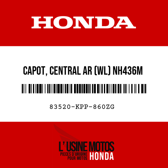 image de 83520-KPP-860ZG CAPOT, CENTRAL AR (WL) NH436M 