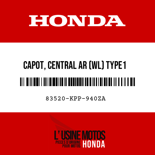 image de 83520-KPP-940ZA CAPOT, CENTRAL AR (WL) TYPE1