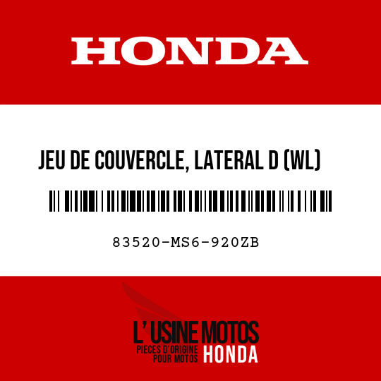 image de 83520-MS6-920ZB JEU DE COUVERCLE, LATERAL D (WL) NH139PA/TYPE2 