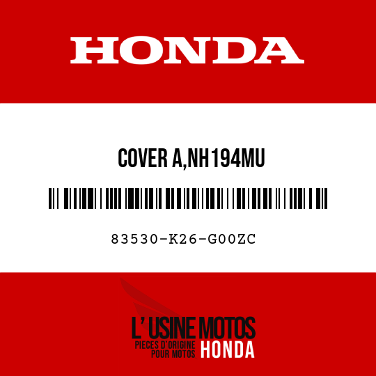 image de 83530-K26-G00ZC COVER A,NH194MU