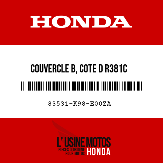 image de 83531-K98-E00ZA COUVERCLE B, COTE D R381C