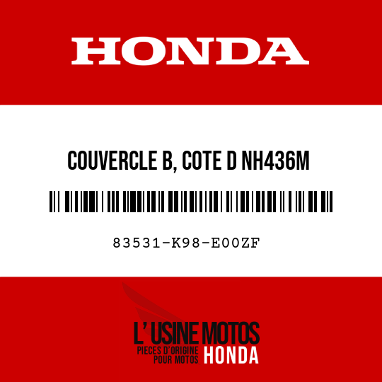 image de 83531-K98-E00ZF COUVERCLE B, COTE D NH436M