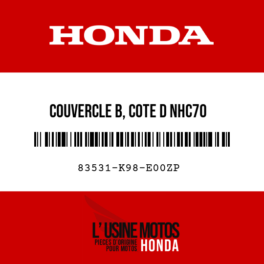 image de 83531-K98-E00ZP COUVERCLE B, COTE D NHC70