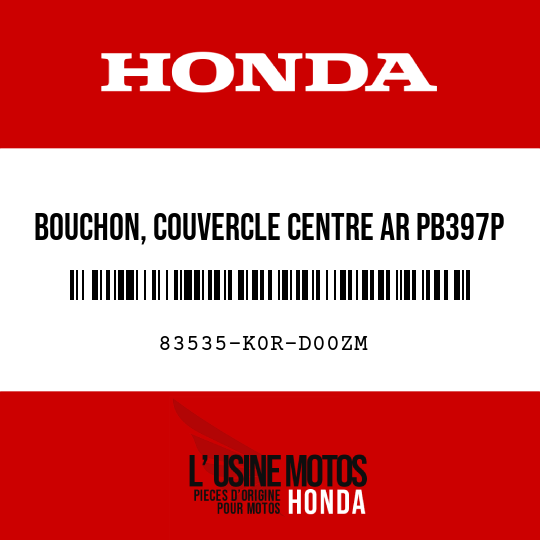 image de 83535-K0R-D00ZM BOUCHON, COUVERCLE CENTRE AR PB397P