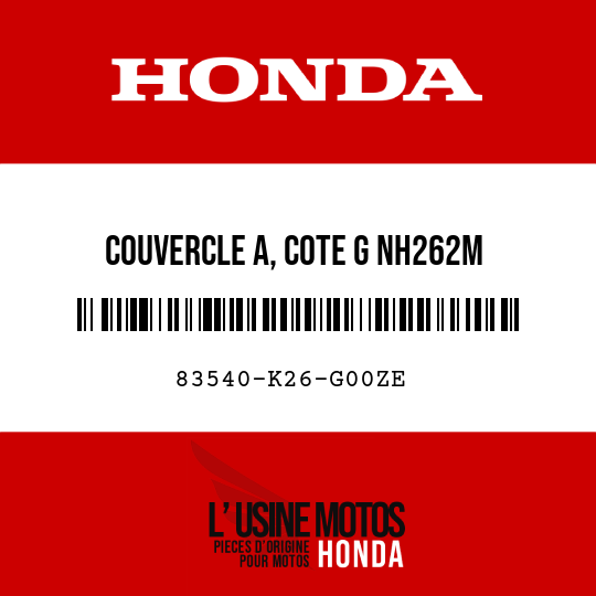 image de 83540-K26-G00ZE COUVERCLE A, COTE G NH262M