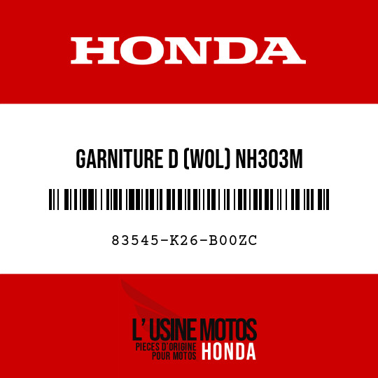 image de 83545-K26-B00ZC GARNITURE D (WOL) NH303M