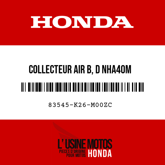 image de 83545-K26-M00ZC COLLECTEUR AIR B, D NHA40M