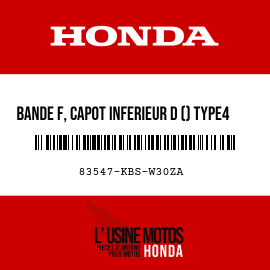 image de 83547-KBS-W30ZA BANDE F, CAPOT INFERIEUR D () TYPE4